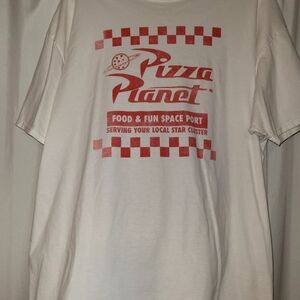 Disney White and Red Pizza Planet Short Sleeve Tee